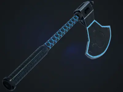 Blue Axe Low-poly 3D model