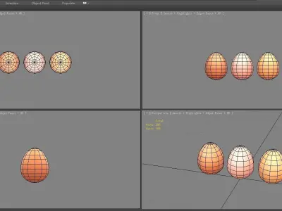 Cartoon eggs Low-poly 3D model