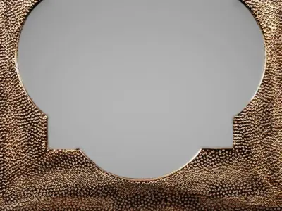 Howard Elliott Raymus Hammered Silver Mirror 3D model