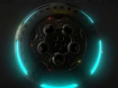 UFO Type 5 Animated and Game Ready Low-poly 3D model