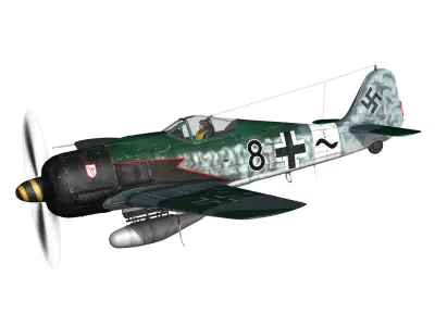 Focke Wulf - FW190 A8 - Black 8 3D model