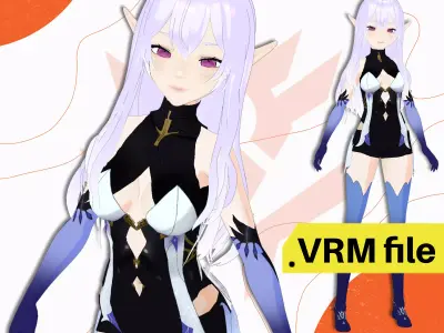 VRM MAGICIAN FAIRY MAGICAL SHOUJO DRESS BODYSUIT OUTFIT GIRL 3D model