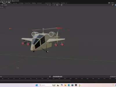 Stylized Low poly Army Helicopter Low-poly 3D model
