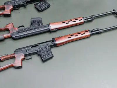 SVD rifle Low-poly 3D model