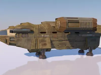 space cargo ship 3D model