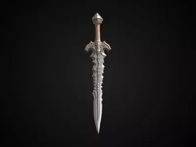Stylized Orc Sword - Rustfang - Game Ready Free 3D model