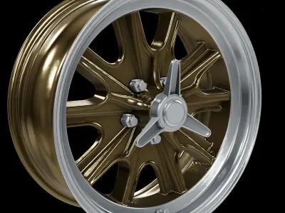 Legendary Wheel Co HB45 Alloy Wheel 17x8 Gold Haze Machined 3D model