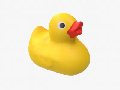 Rubber Duck in yellow Low-poly 3D model