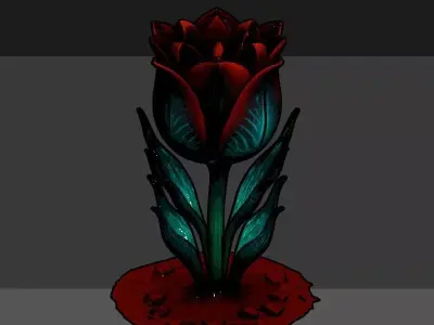Alien Bioluminescent Tulip - Sci-Fi Fantasy Flora 3D model