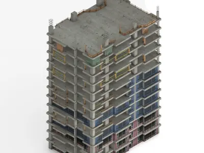 Construction Assets Collection of Building Materials Low-poly 3D model