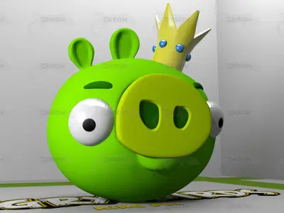 King Pig - Angry Birds 3D Model Low-poly 3D model
