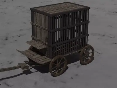 Prison cart Low-poly 3D model