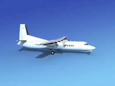 Fokker 50 Unmarked 3D model