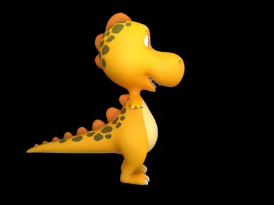Asset - Cartoons - Animal - Dinosuar - Rig  3D model