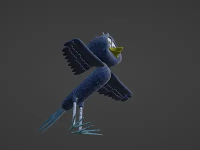 Blue bird Low-poly 3D model