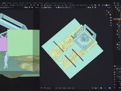 Azure Silence Scene in Blender 3D model