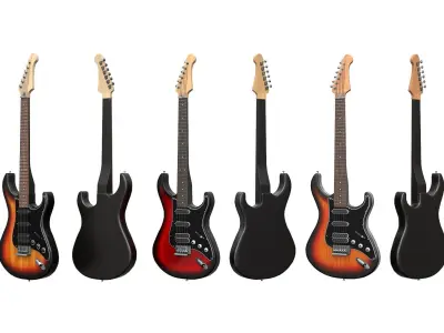 Electric Guitar Part 1 Low-poly 3D model