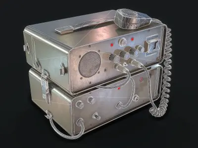 Military Ham Radio Low-poly 3D model