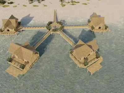 Hotel Beach 3D model