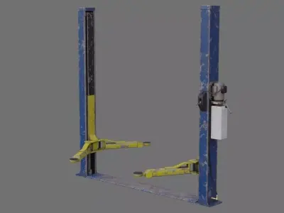 Two Post Lift 1D Low-poly 3D model