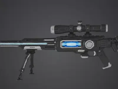 Sci-Fi Energy SMG  Game Ready PBR FBX OBJ GLB Low-poly 3D model