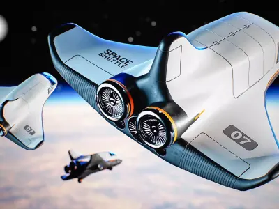 Stylized space shuttle  Low-poly 3D model