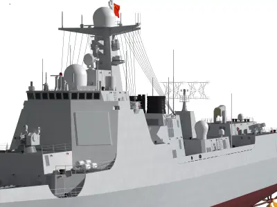 Type 052D guided-missile destroyer 164 Guilin Chinese Navy 3D model