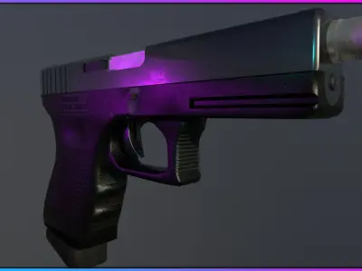 Glock 19 - modular game ready weapon 3D model