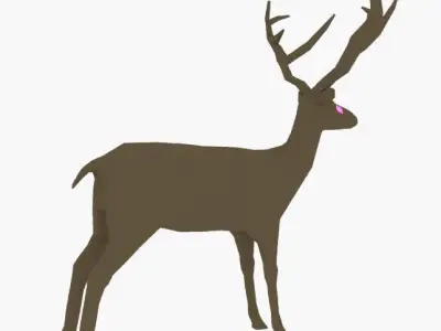 Low Poly Deer Rigged Low-poly 3D model