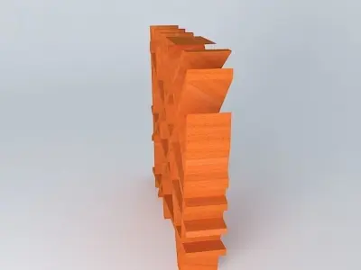 Bookshelves book shelf made of orange wood Free 3D model