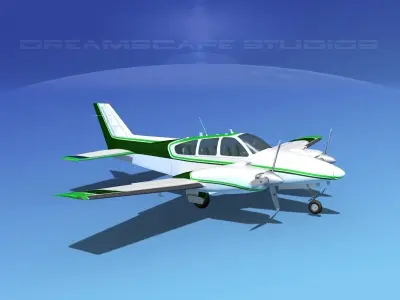 Beechcraft B55 Baron V09 3D model