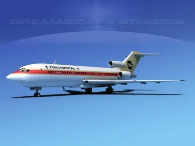 Boeing 727-100 Continental 1 3D model