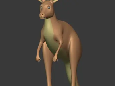 Cartoon Kangaroo Low-poly 3D model