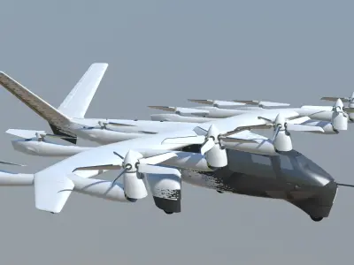 Archer Midnight EVTOL Extended version Low-poly 3D model