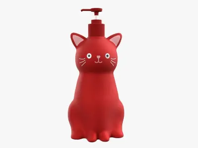 Cat Liquid Soap Dispenser Red Version Free 3D model