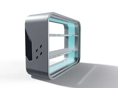 Sci-Fi Bookshelf - Low-Poly PBR Game Ready Low-poly 3D model