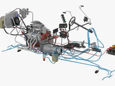 Monster Truck Bigfoot Engine System 3D model