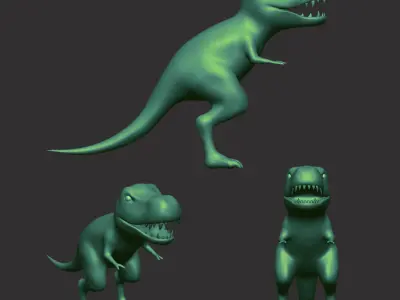 Toy T-Rex - Simplified Trex-T Rex FigurineTyrannosaurus Dinosaur Low-poly 3D model