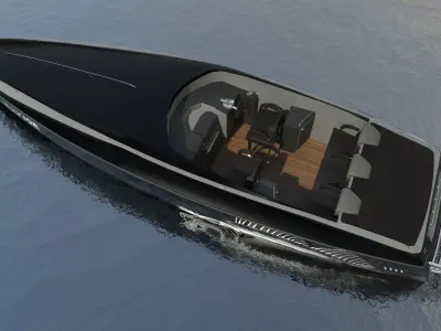 race boat Low-poly 3D model