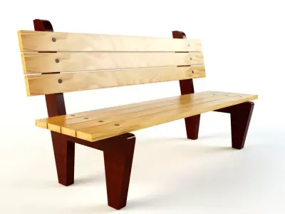wooden bench Free 3D model purchase