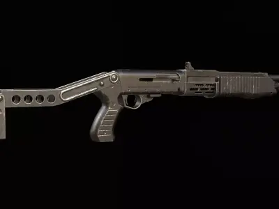 SPAS-12 Shotgun Game Ready Low-poly 3D model