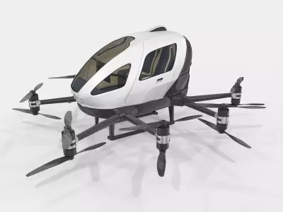 Drone Taxi Animated Ehang 216 3D model