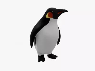 Penguin cartoon 3d model Low-poly 3D model