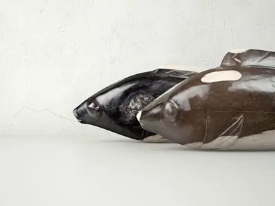 Hand Carved Petrified Wood Koi Fish 4 3D model