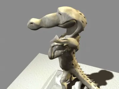 David Crocodile Statue 3D model