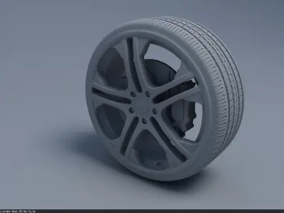 Wheel 04 Brabus and tyre 3D model