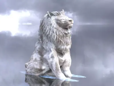 Lion statue different 3D Studied off classical sculpture  3D model