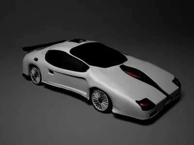 Sport car racing Low-poly 3D model