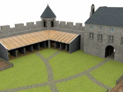 XIIIth century French Castle 3D model