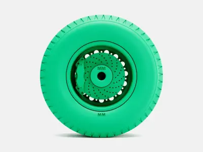 15x8 Dunlop D Type Wheel Dunlop CR65 Tire 3D print model